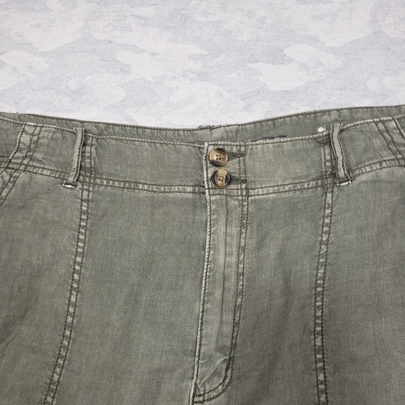 American Eagle Pants Womens 16‎ Green Linen Blend Straight Leg Lightweight NWT - Picture 3 of 12